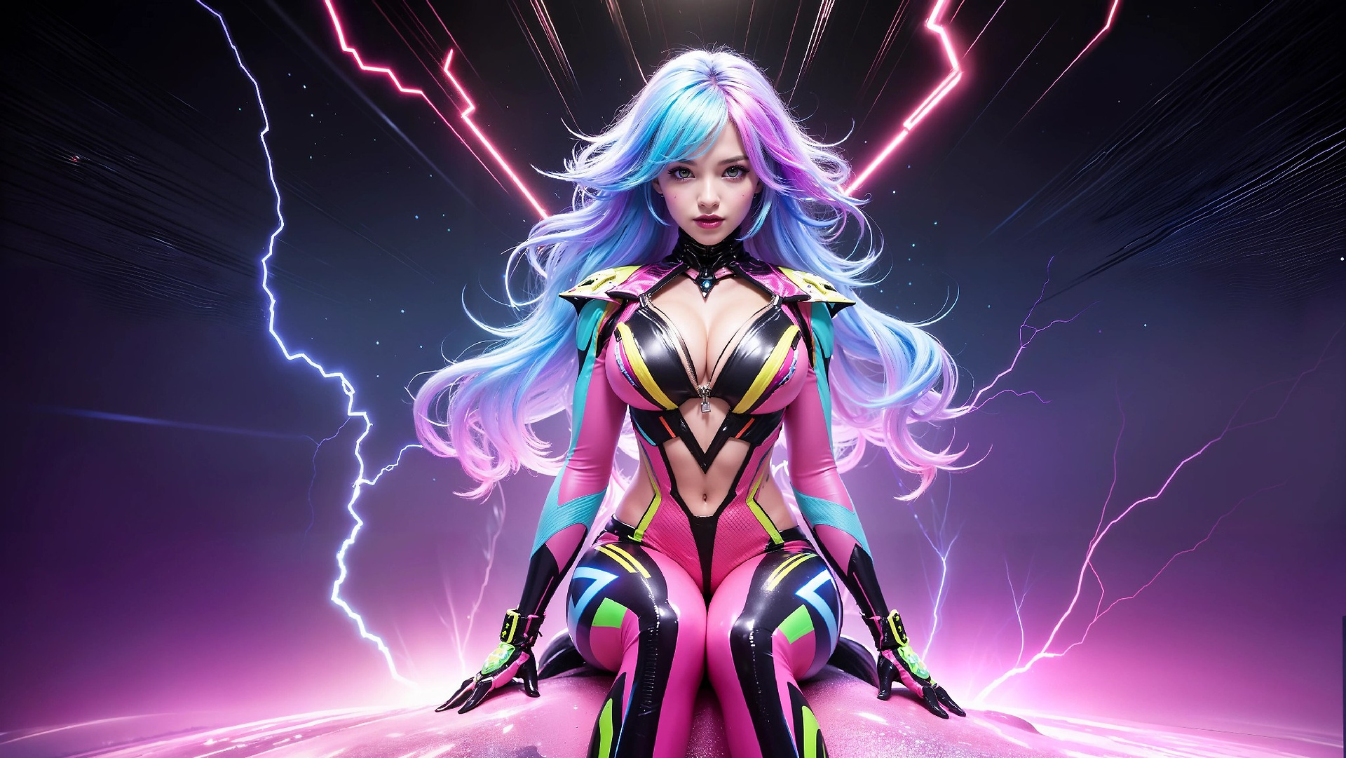 Charming Girl in an Alien Thunderstorm World