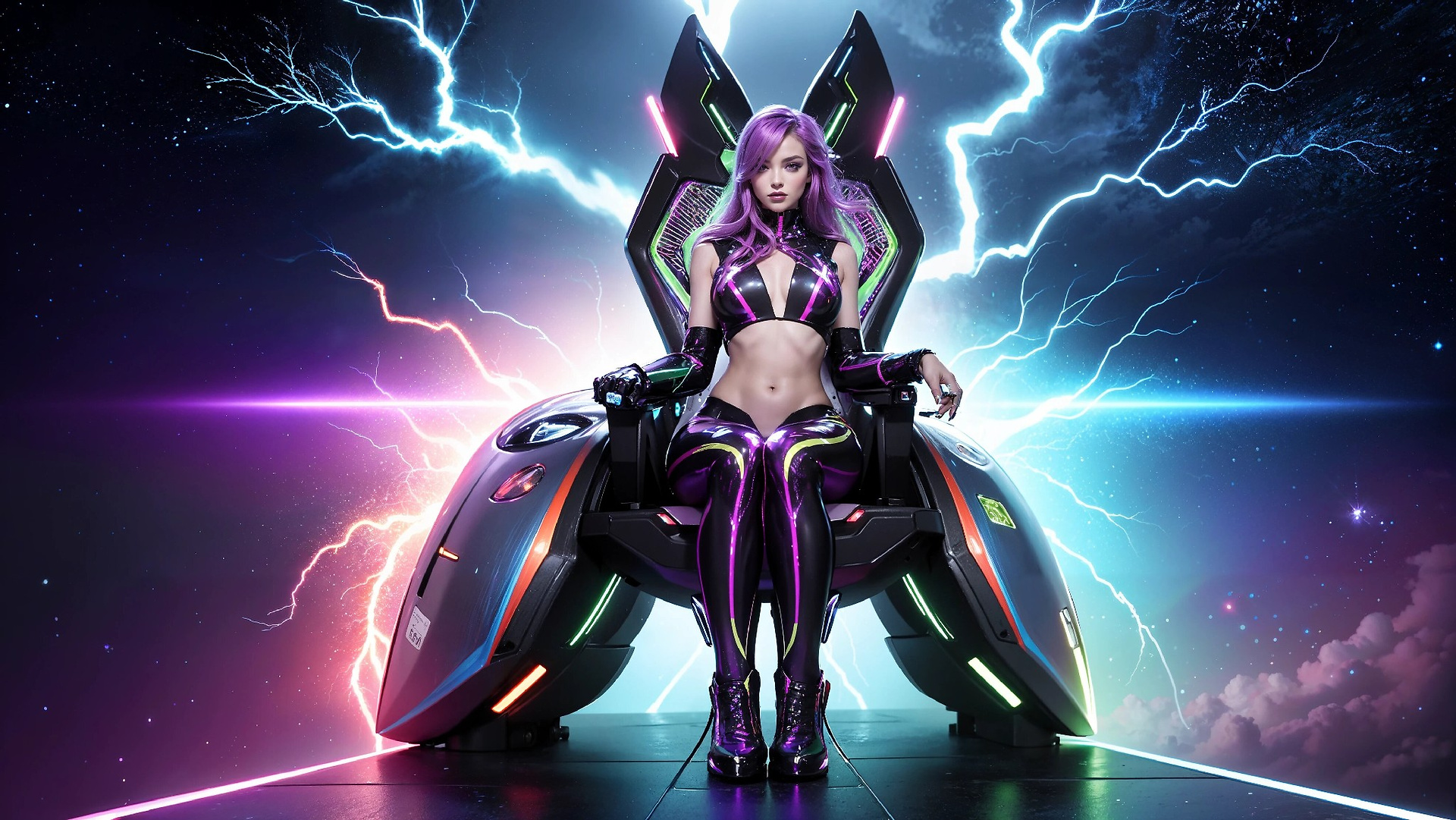 Charming Girl in an Alien Thunderstorm World