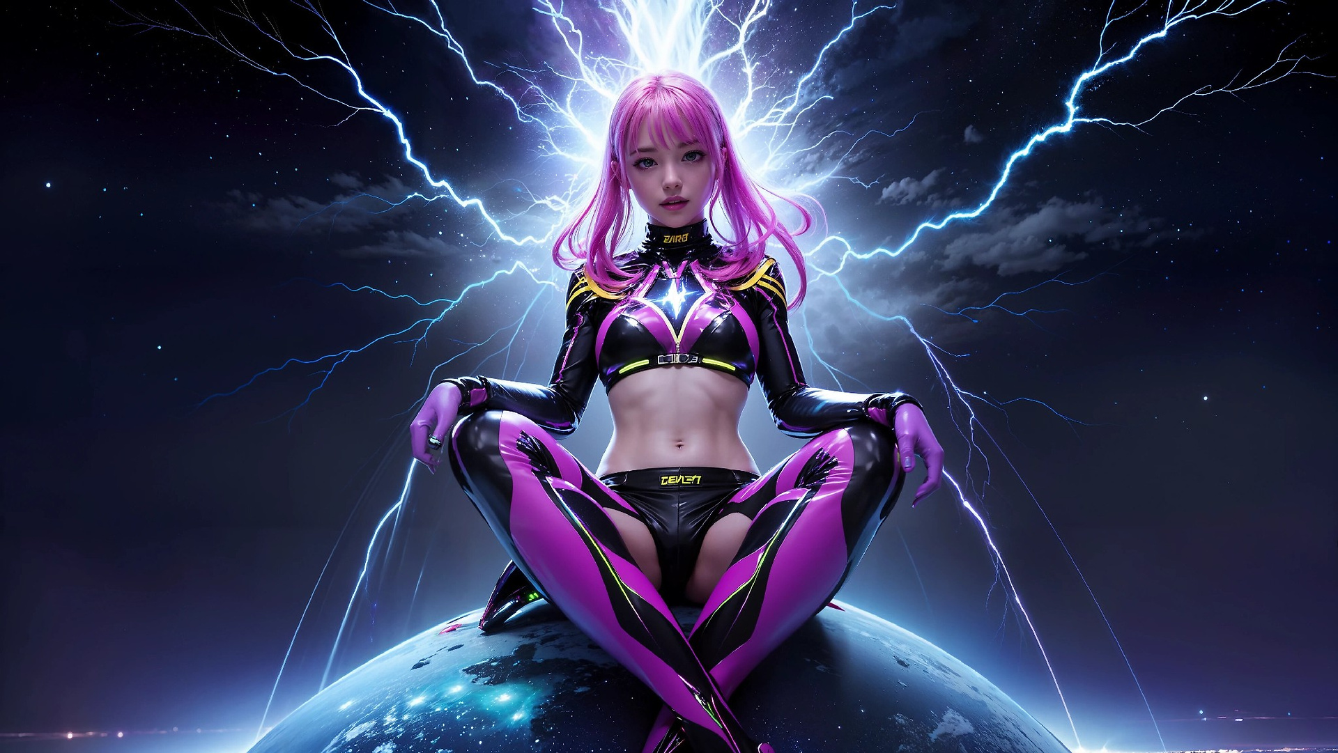 Charming Girl in an Alien Thunderstorm World