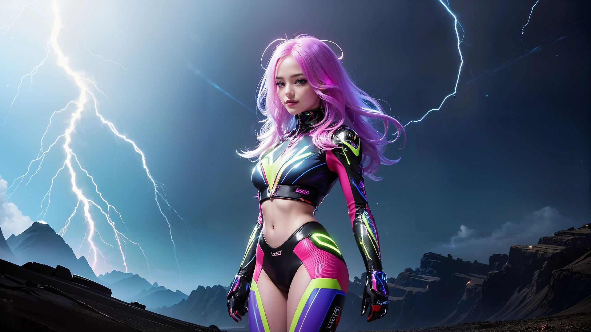 Charming Girl in an Alien Thunderstorm World