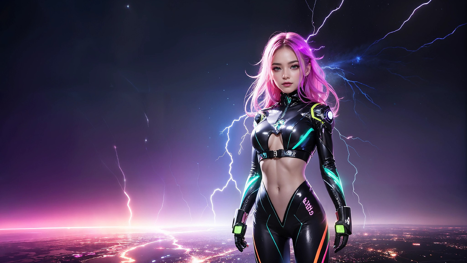 Charming Girl in an Alien Thunderstorm World