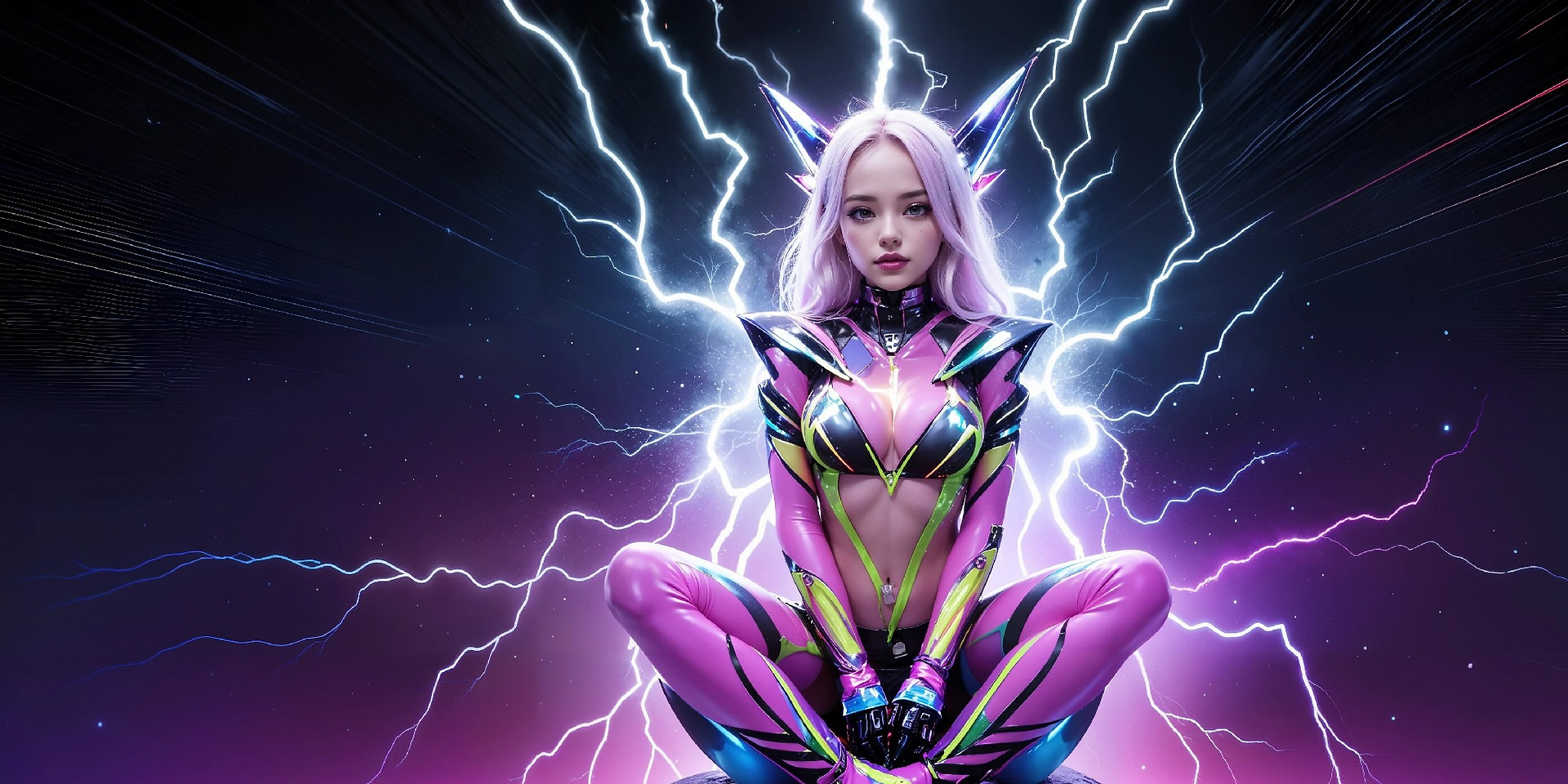 Charming Girl in an Alien Thunderstorm World
