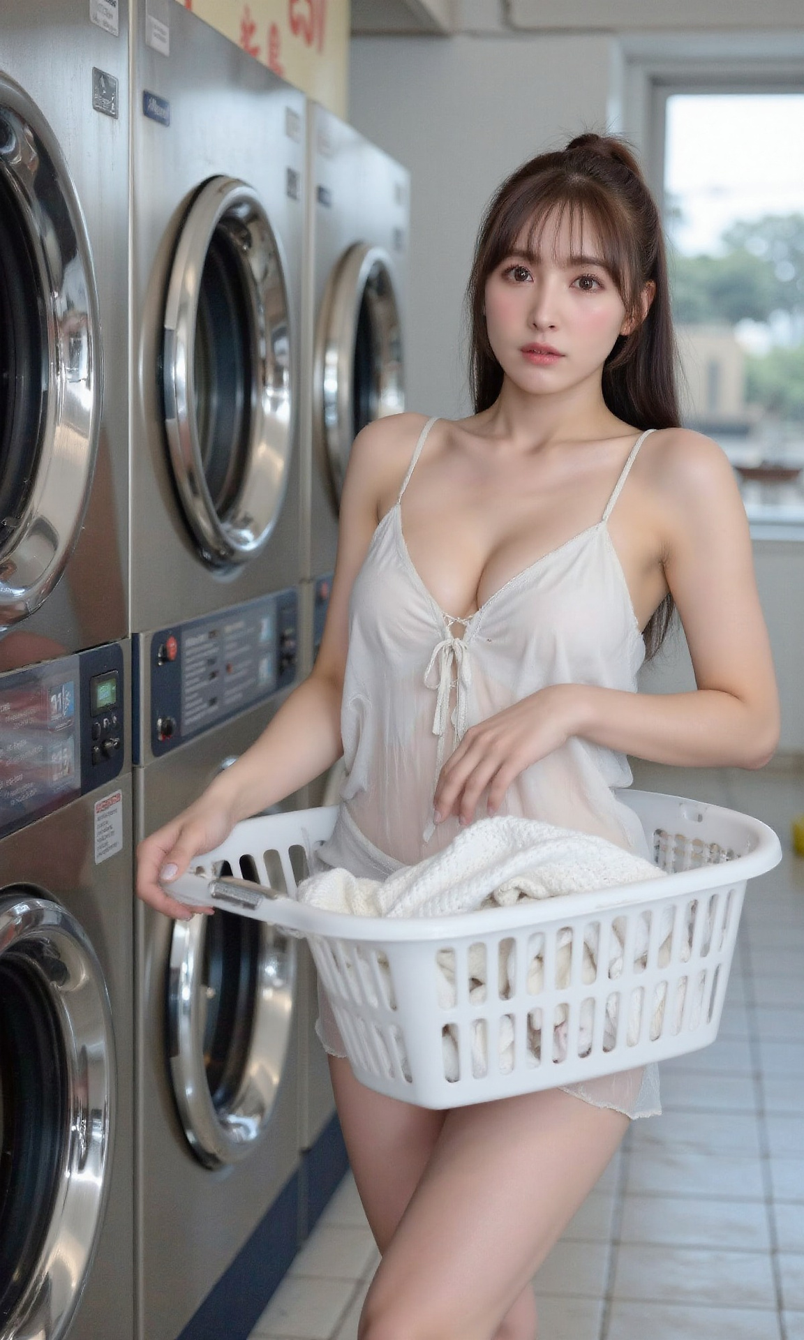 I'm just here to do laundry. Don't keep staring at me.