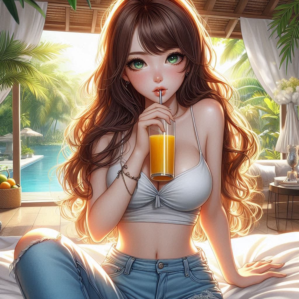 Cool juice at a tropical resort