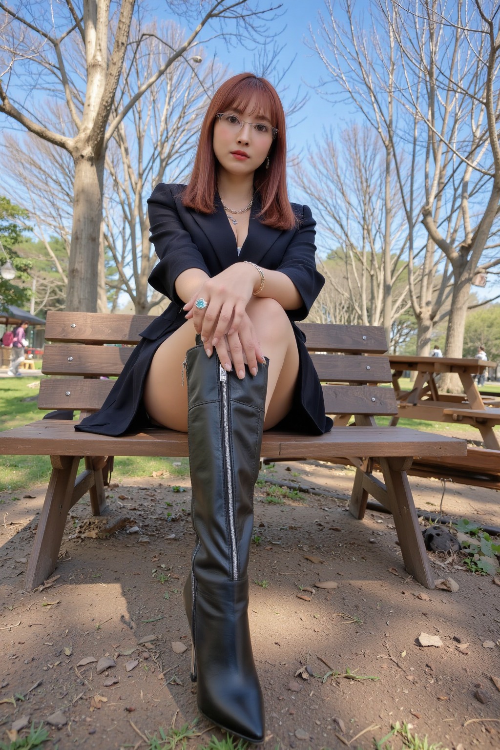 累了．在公園休息一下