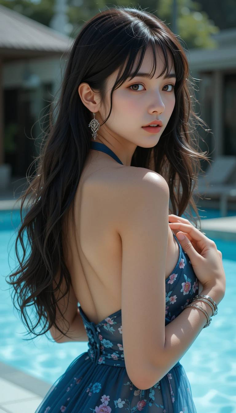 泳池畔的妹子