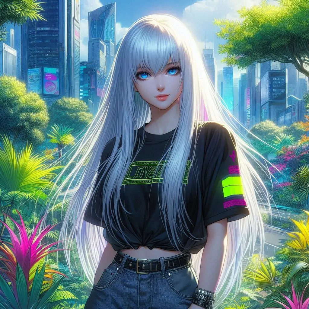 未來叢林中的龐克少女