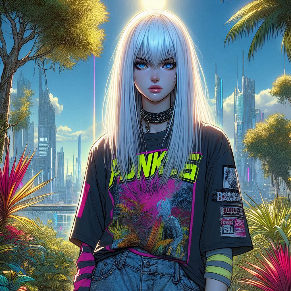 Punk Girl in the Jungle of the Future