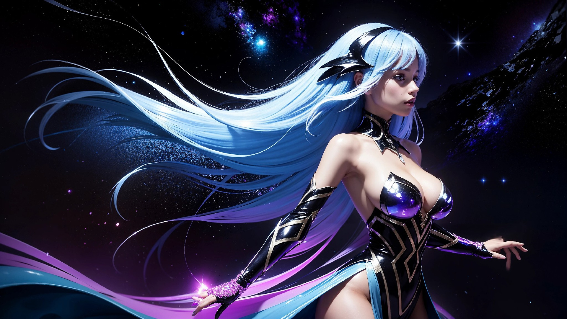 Vibrant Cosmic Princess Fashion
