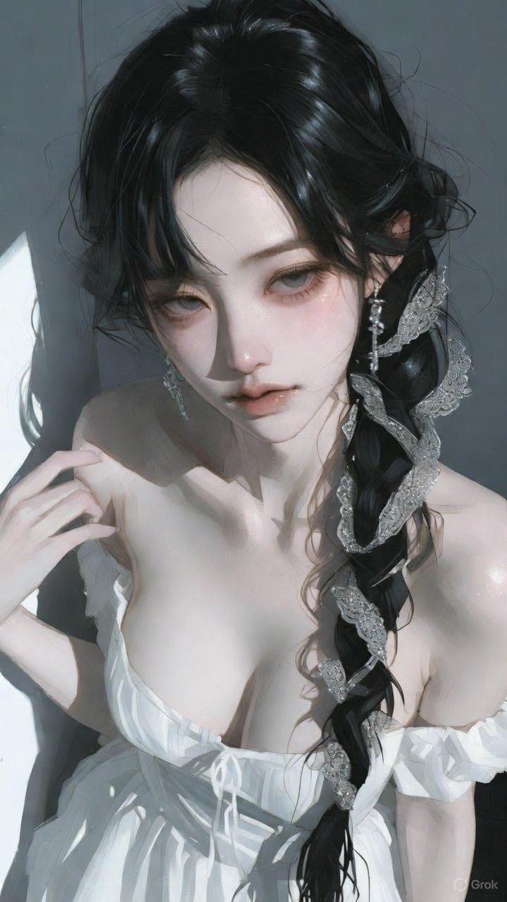 White off shoulder multilayer gauze