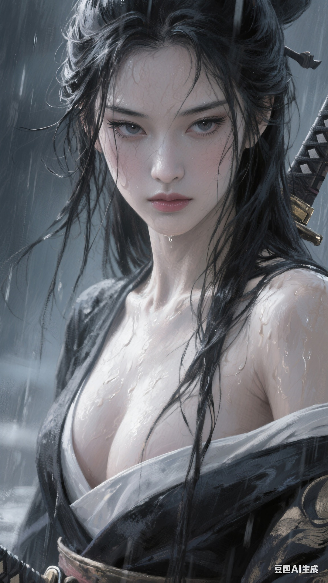 Portrait of a Japanese samurai woman