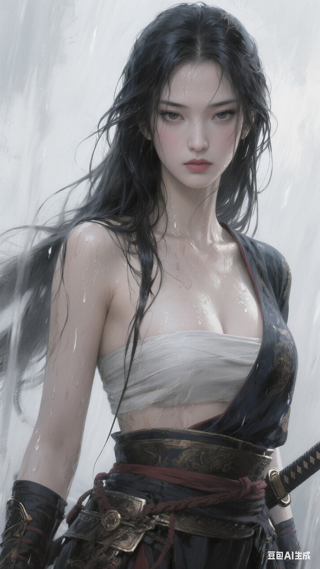 Portrait of a Japanese samurai woman
