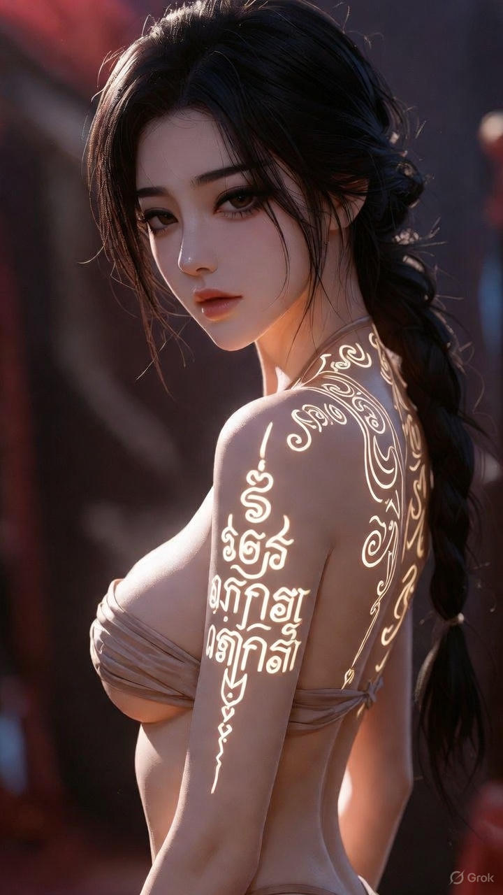Thai Scripture Glowing Tattoo