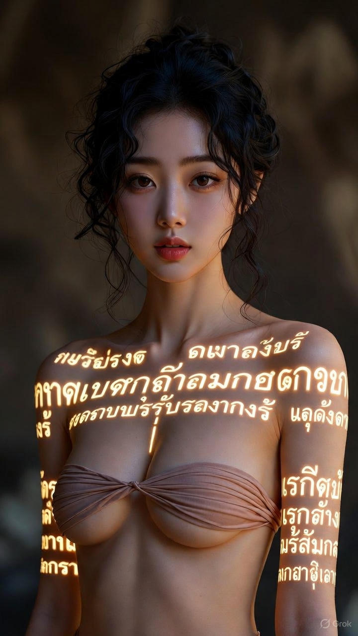 Thai Scripture Glowing Tattoo
