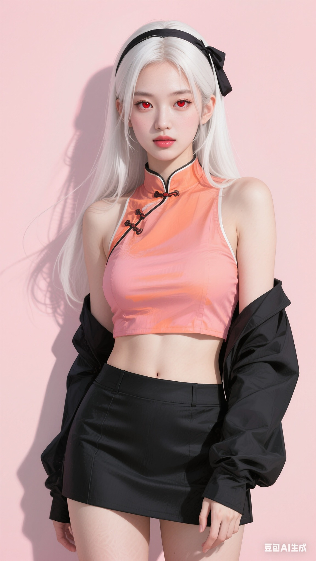 Chinese style open navel top