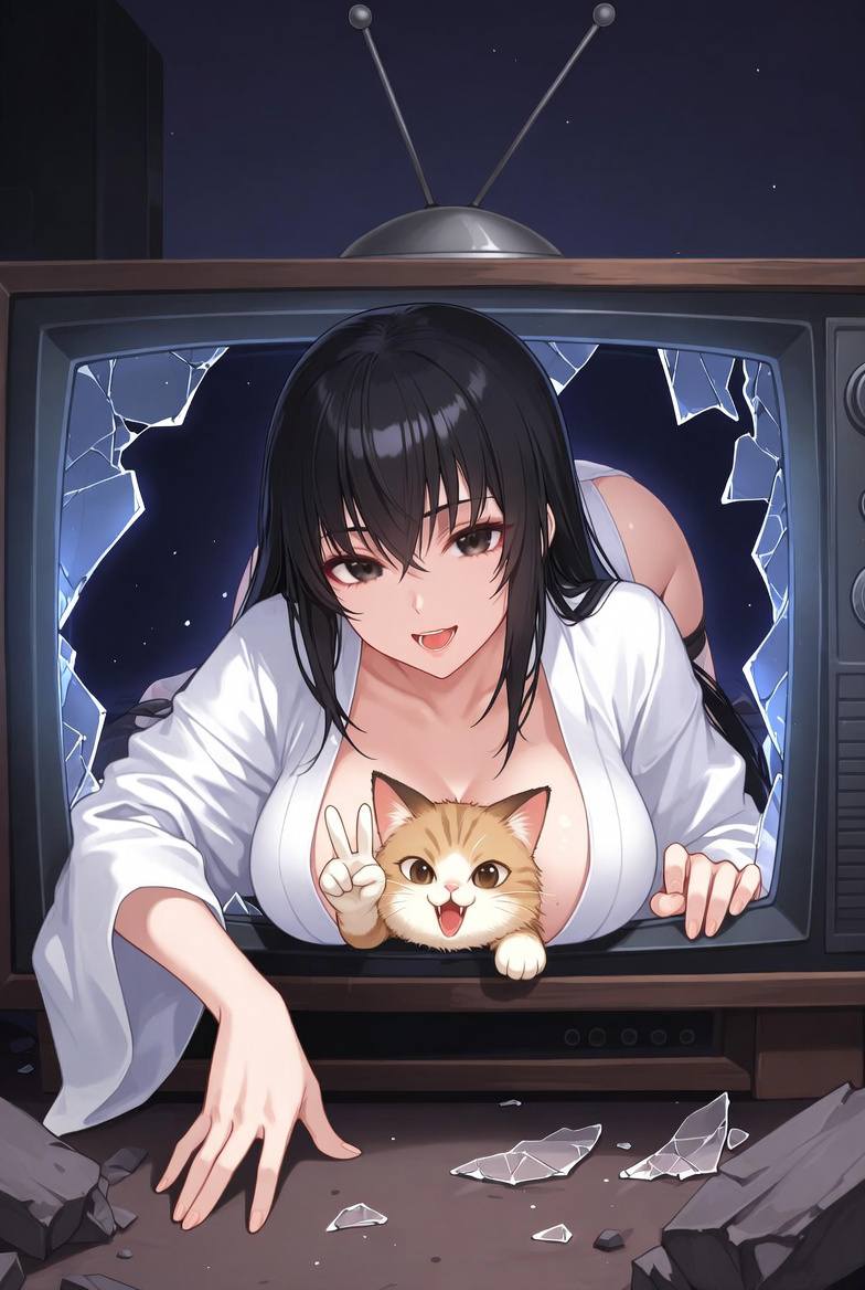Sadako and the Cute Cat
