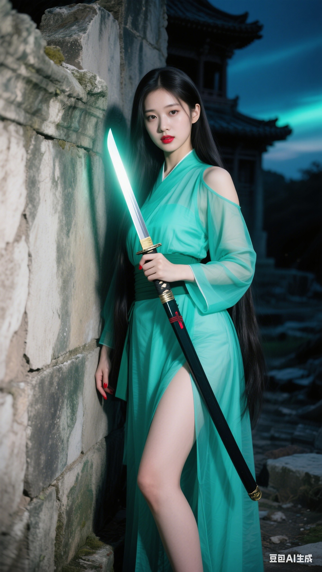 Turquoise Monk Costume
