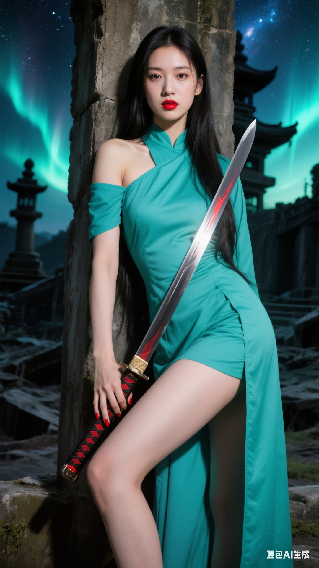 Turquoise Monk Costume