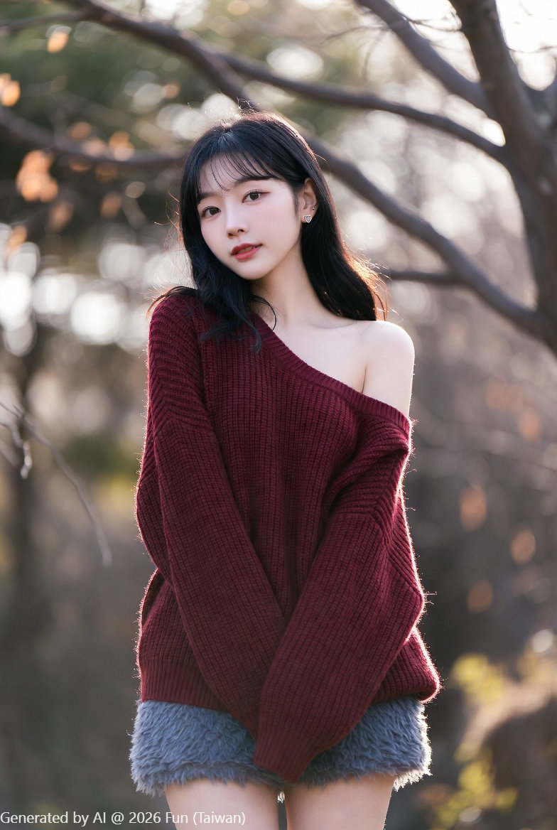 MY Korean girlfriend # 38 off shoulder sweater