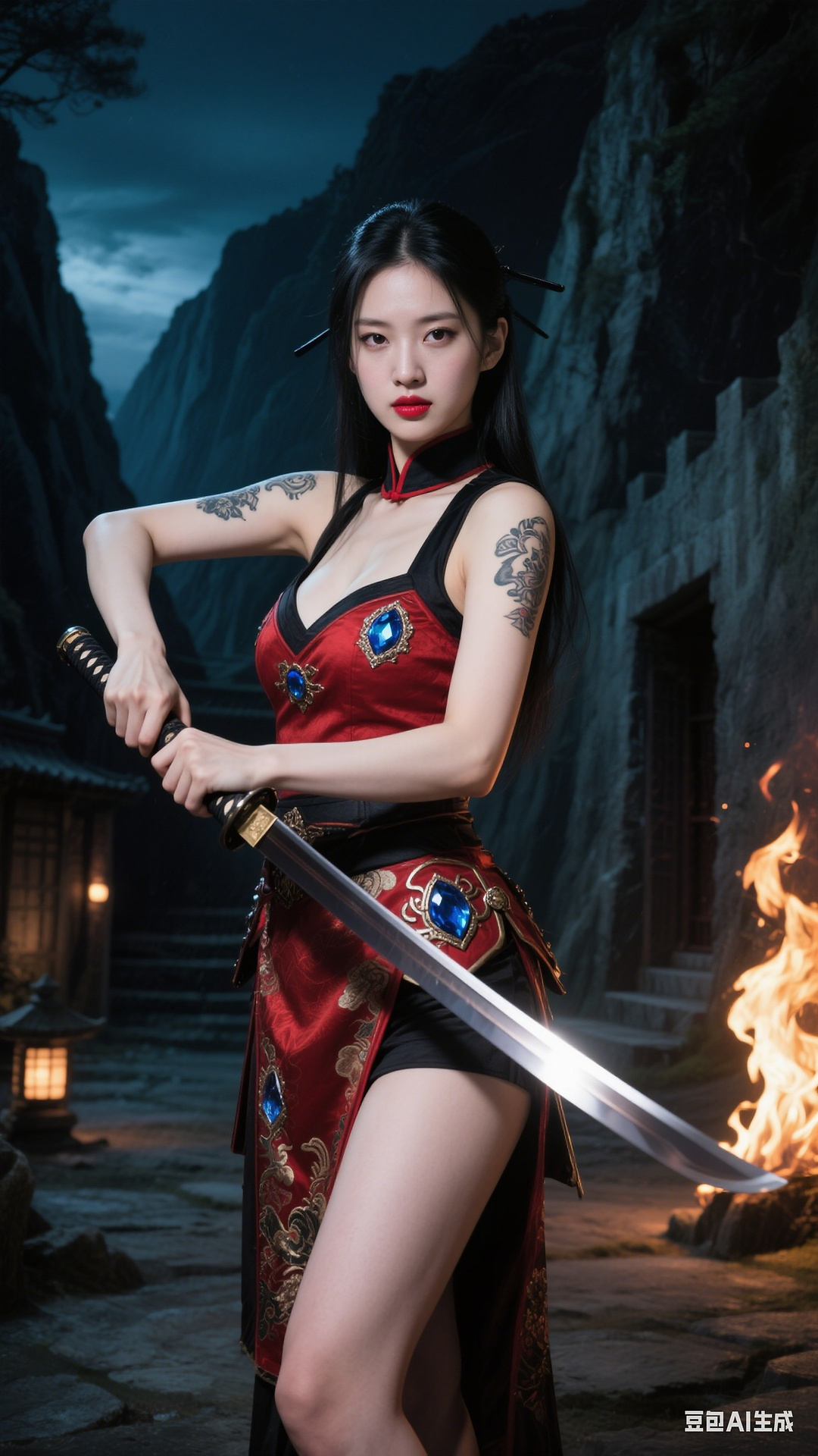Crimson Sapphire Short Armor