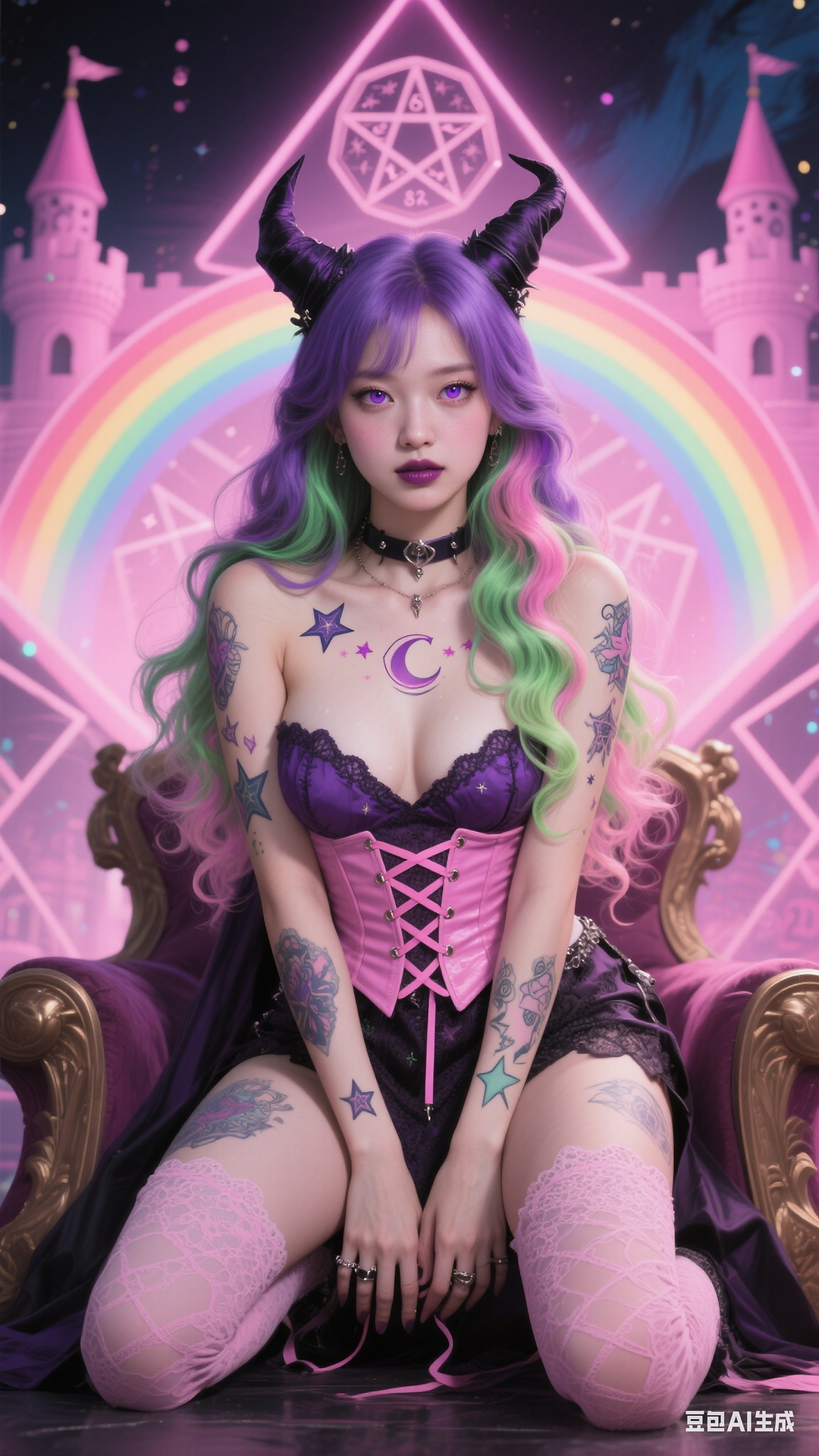 Goth Punk Rainbow Witch