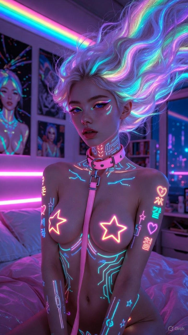 Neon K-pop Tattoo
