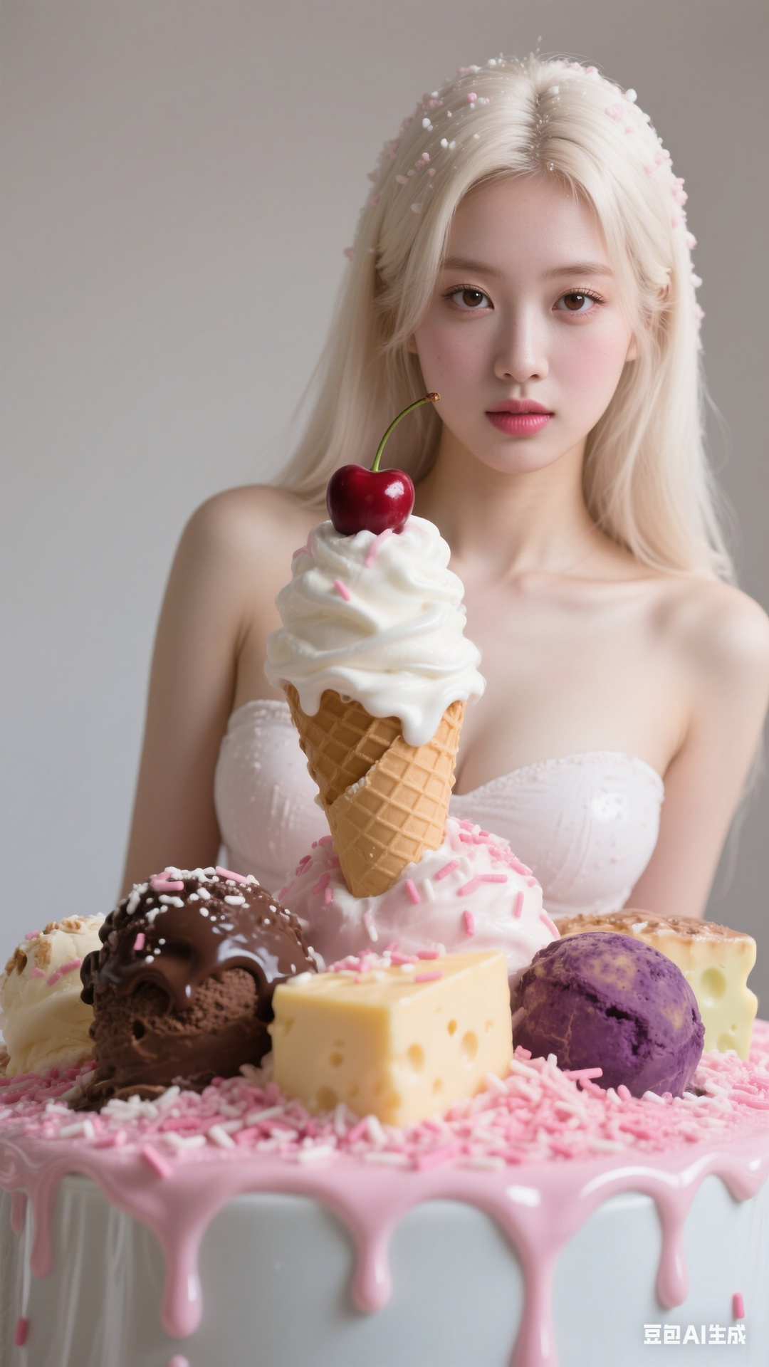 Cream Ice Cream Girl