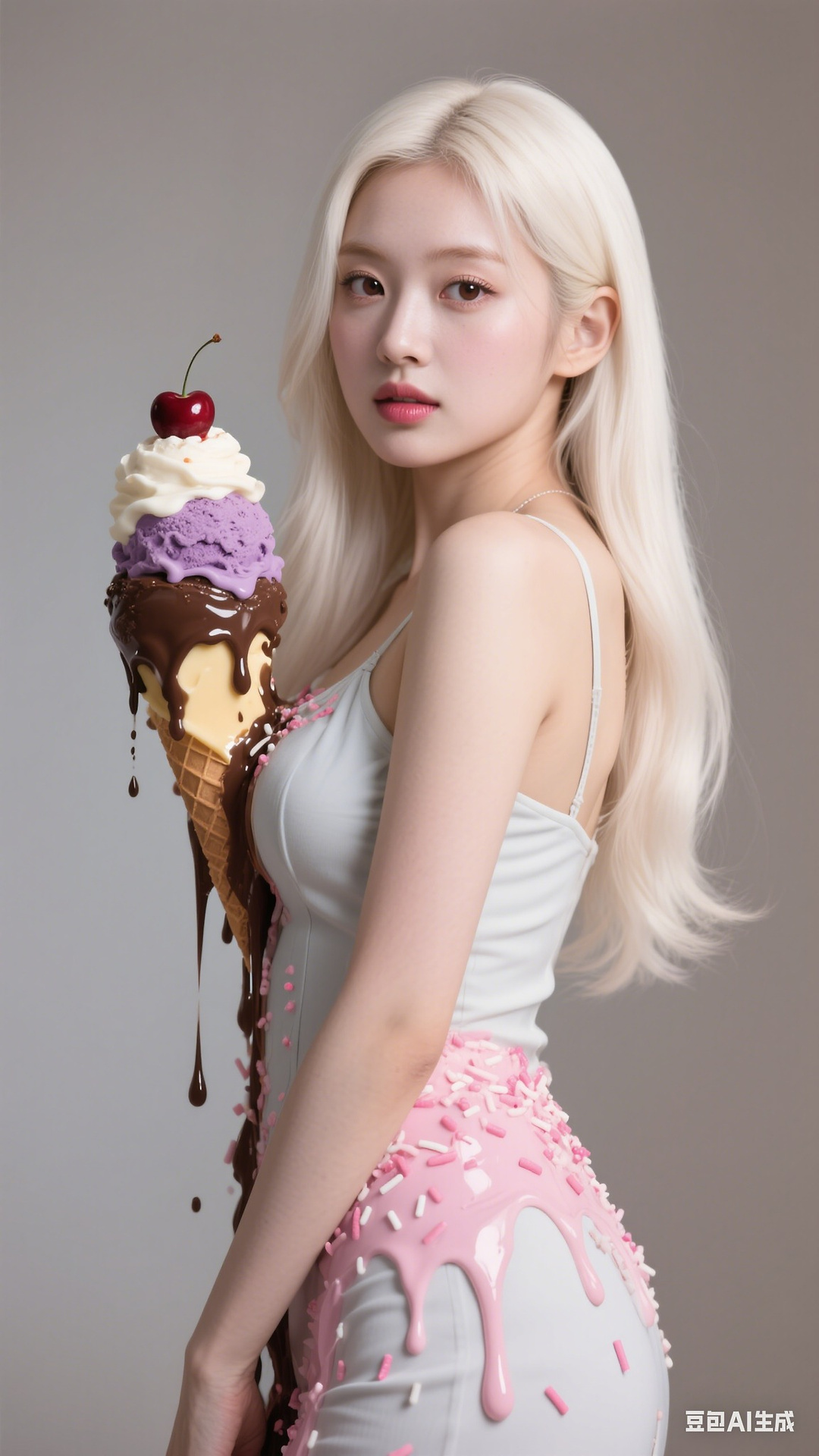 Cream Ice Cream Girl