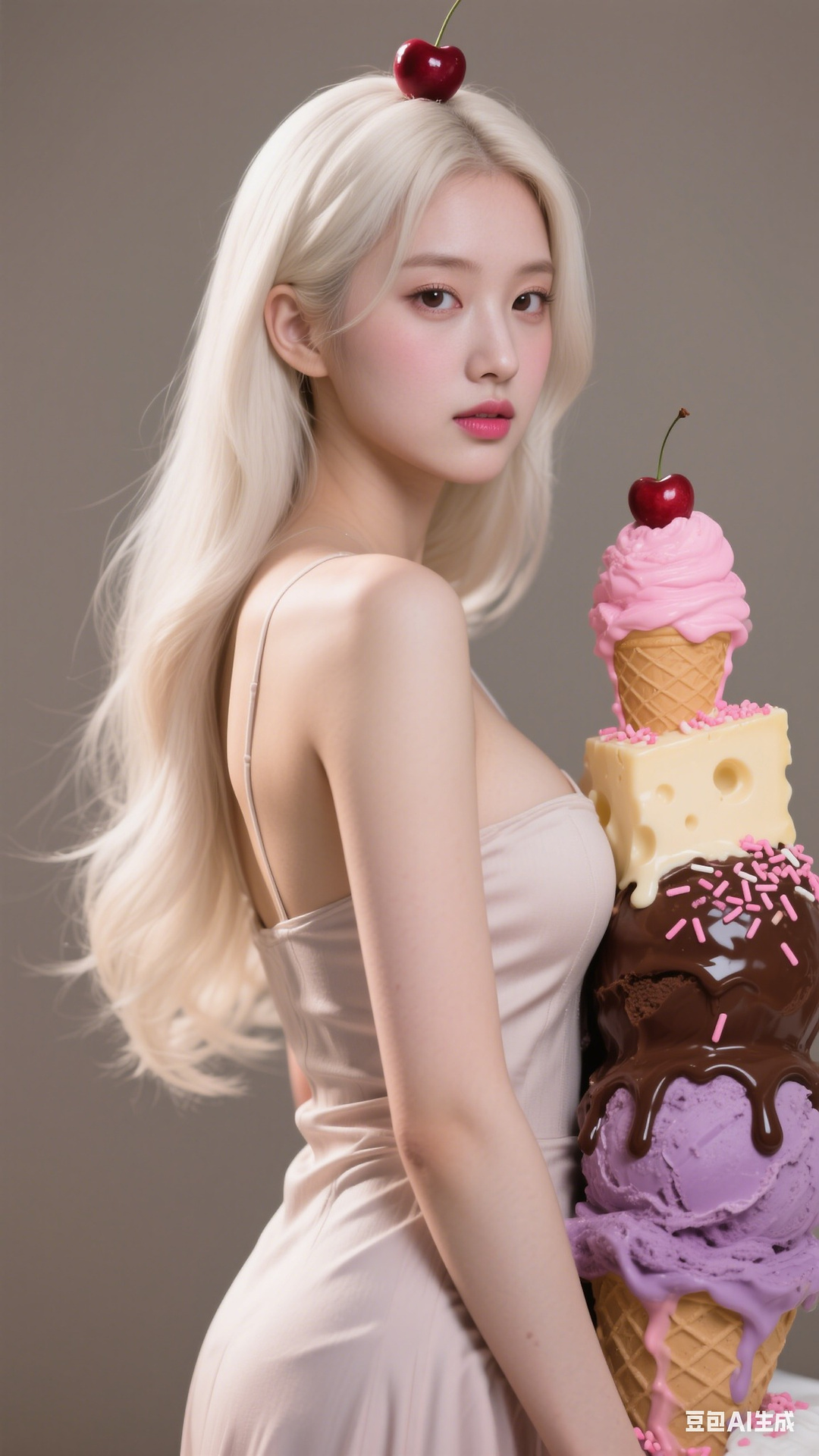 Cream Ice Cream Girl