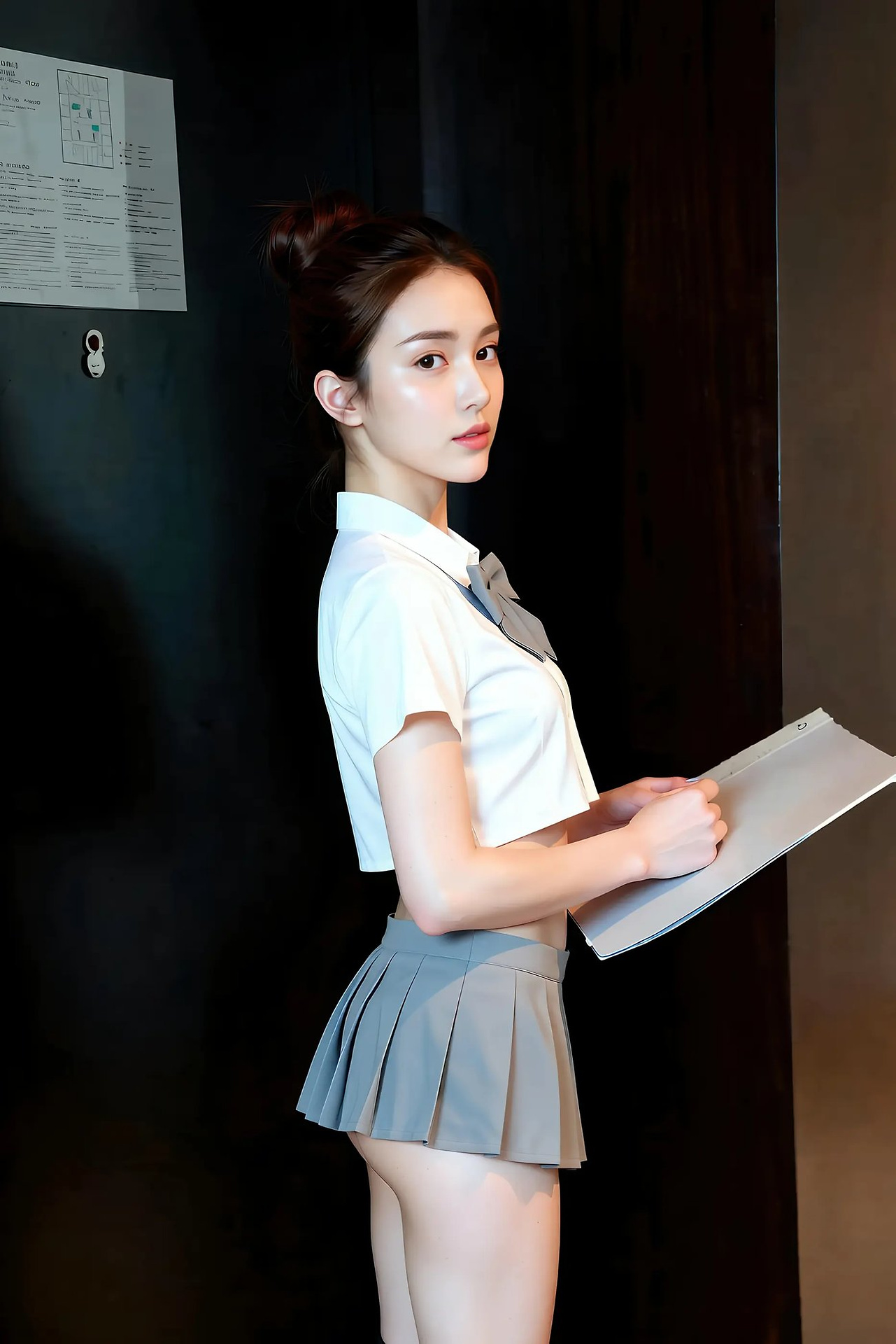 A lemon lemon - grey pleated skirt
