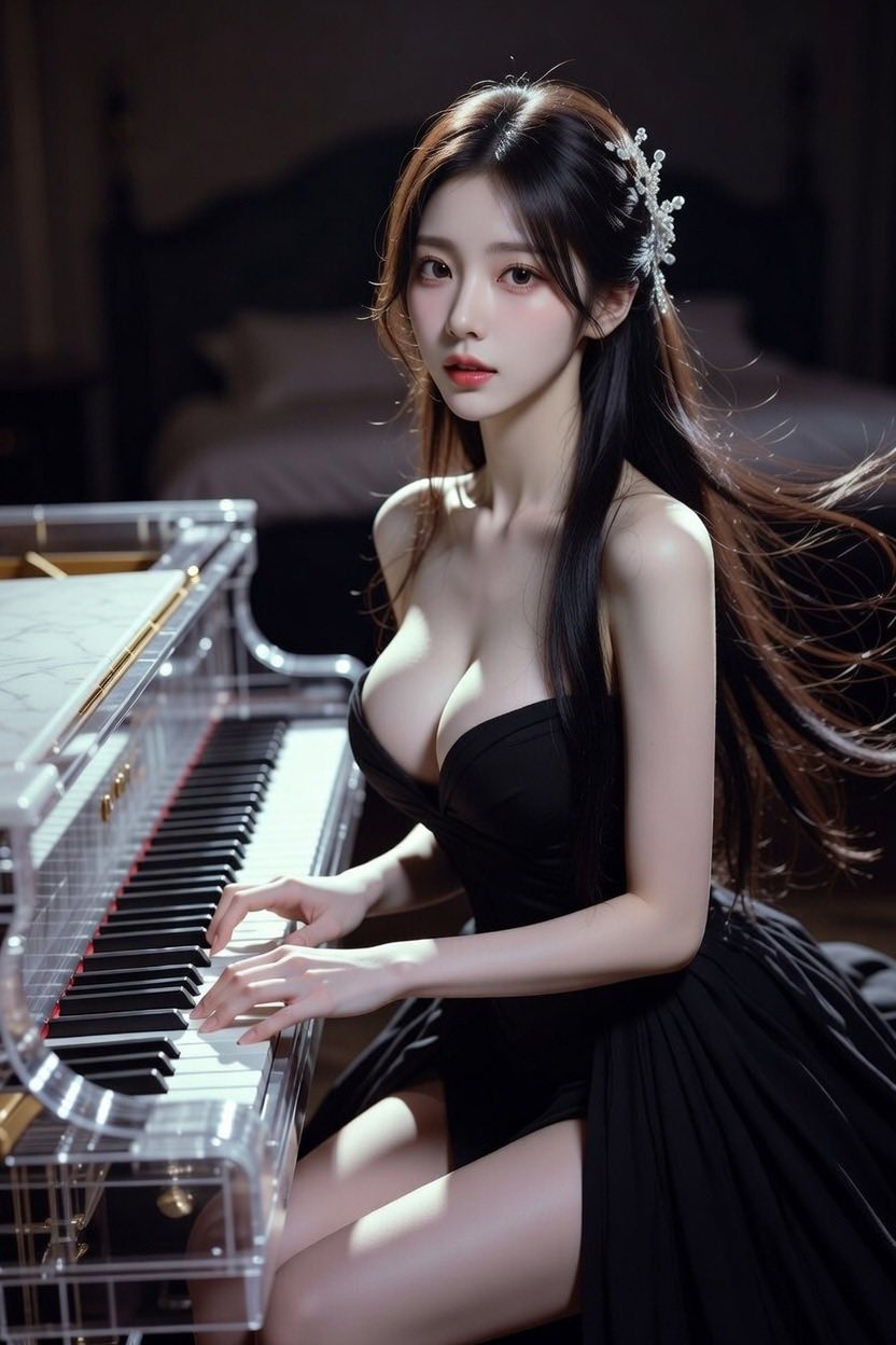 Sister practicing the piano