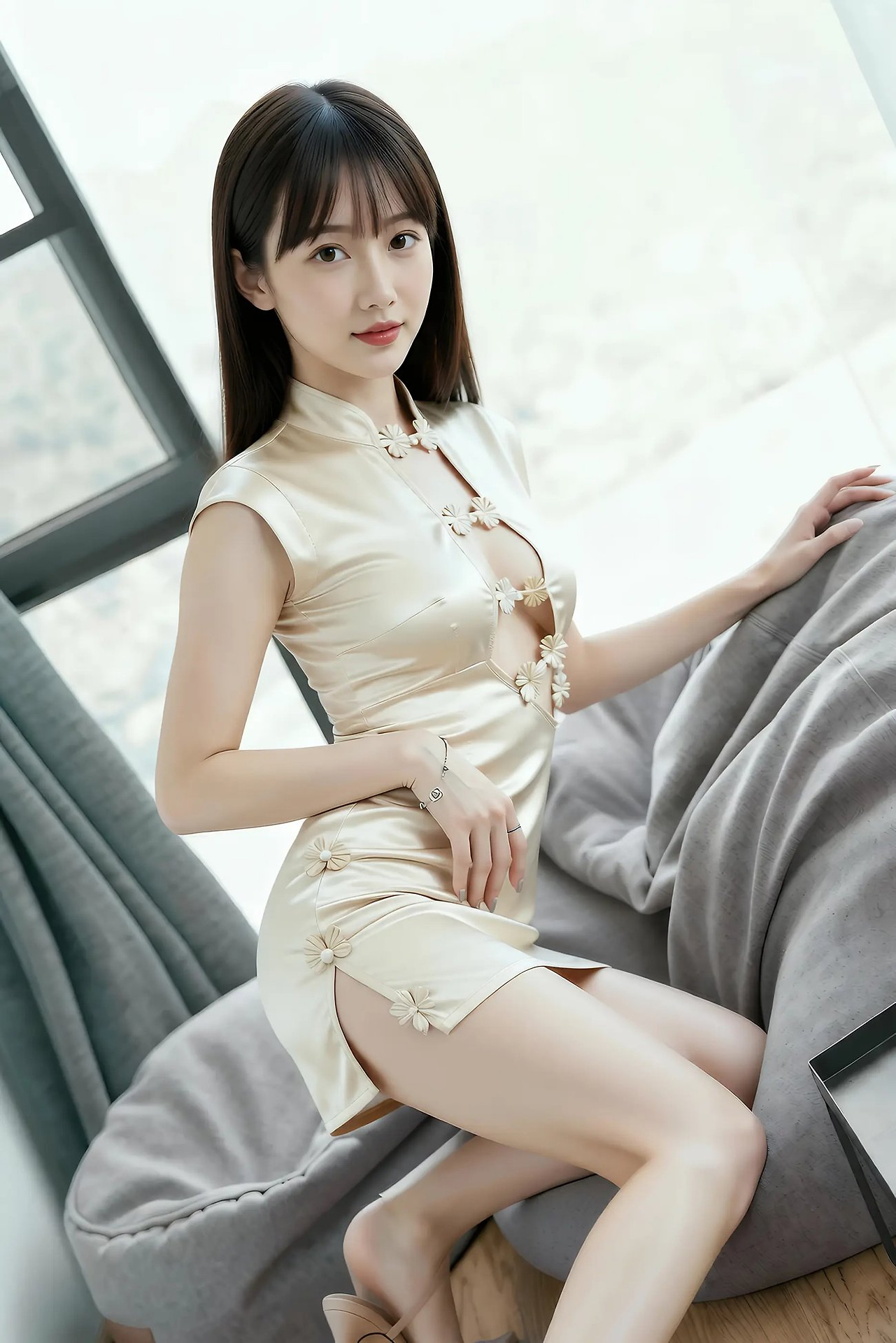 Wan 'er - Gold Modified Cheongsam