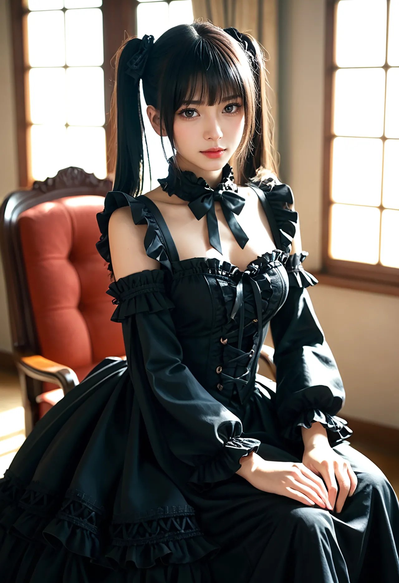 Twin-tail goth loli teenage girl and dressmaker insertion etch - Part 1